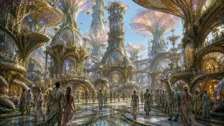 A magnificent biopunk metropolis with living architecture, organic towers, bioengineered citizens, and a thriving civilization built through synthetic biology.